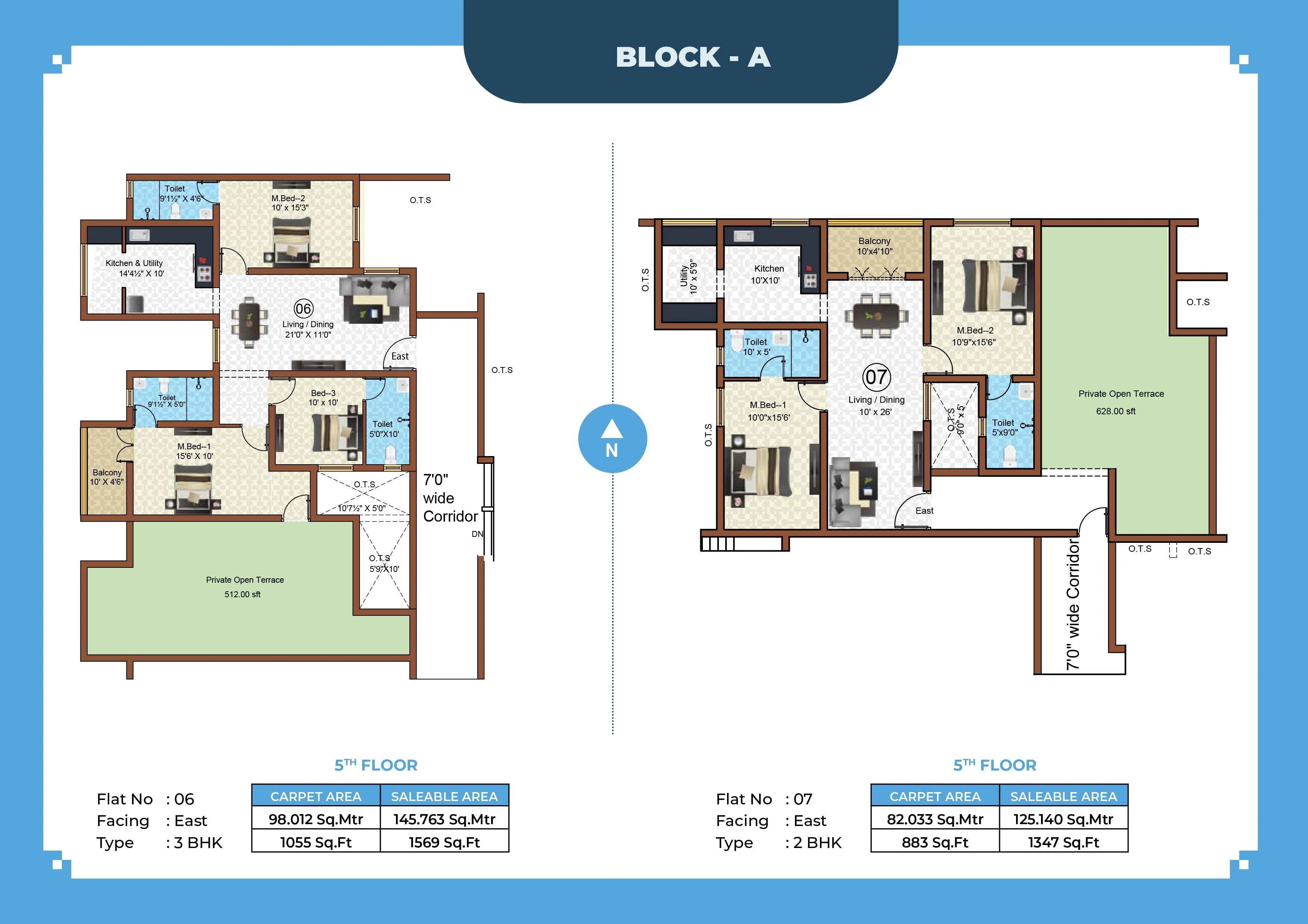 Callia Apartment 3BHK East facing floor plan 1569 sq-ft