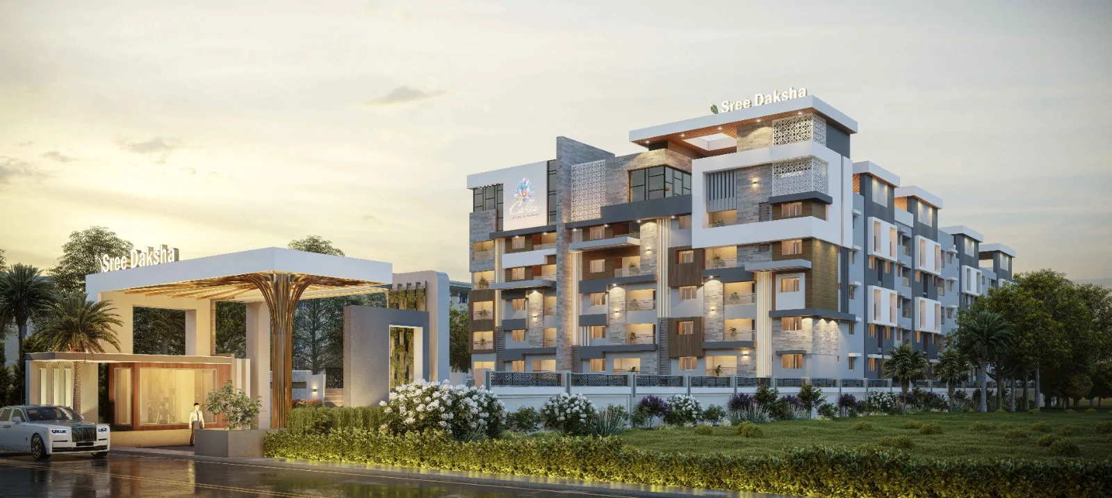 Sree Daksha Callia apartments architectural elevation view