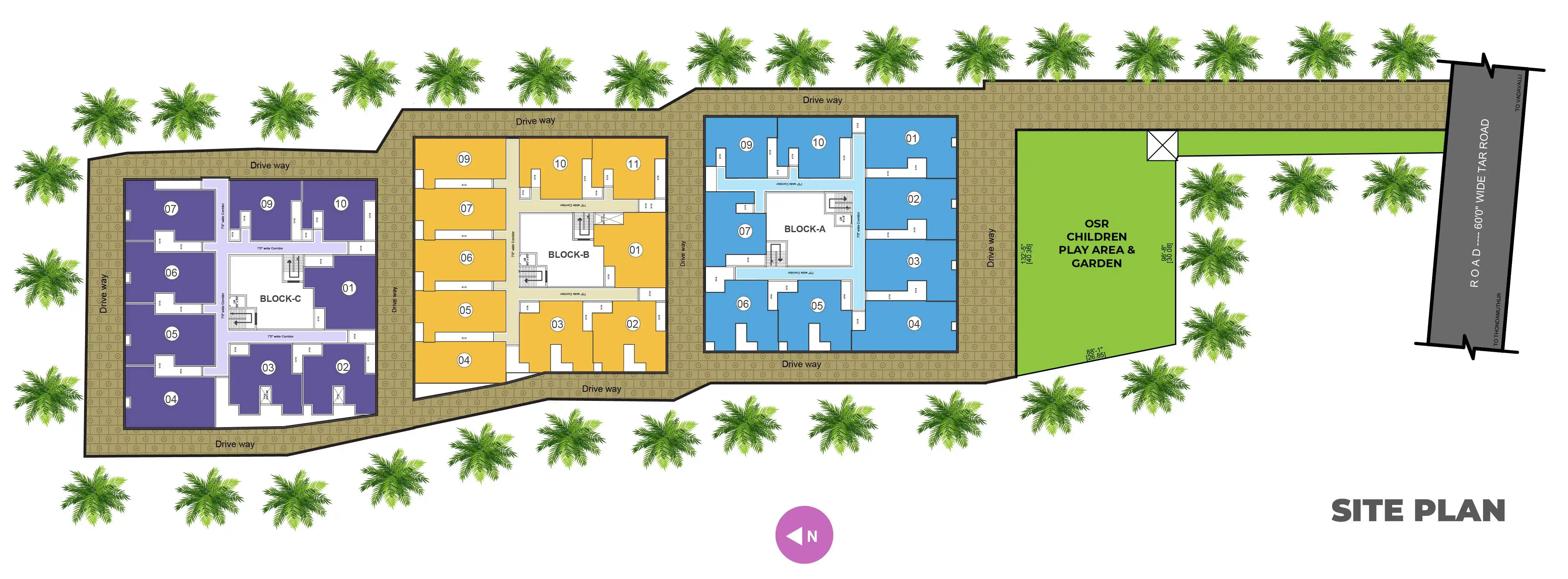 Sree Daksha Callia apartments project site layout plan