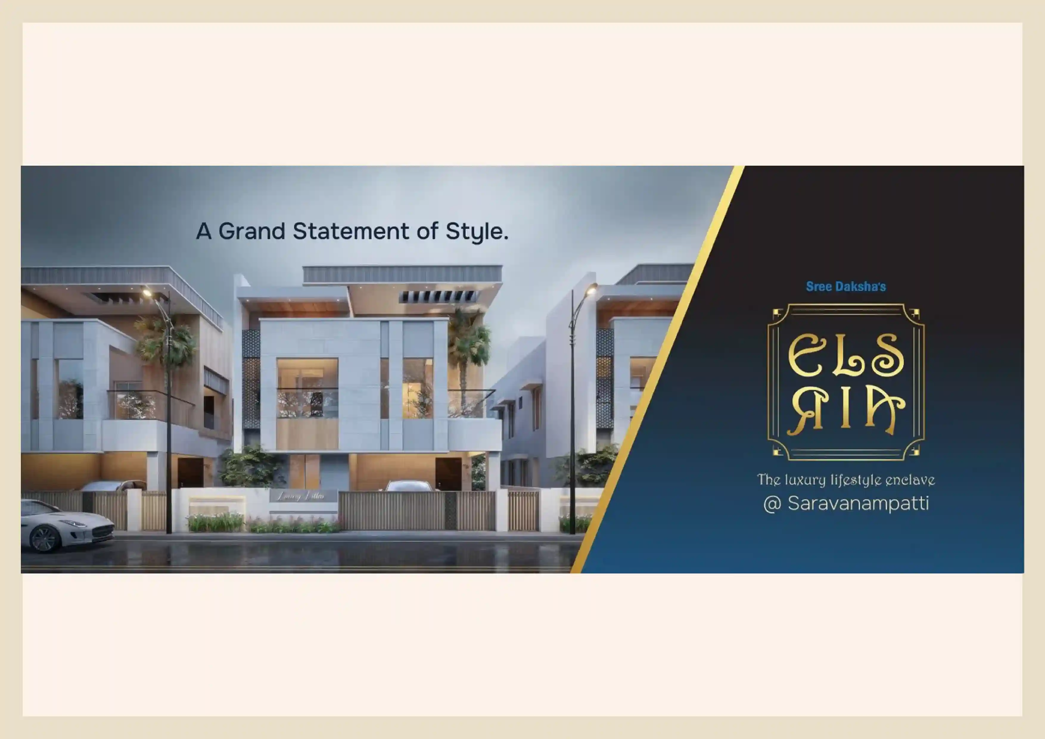 Elsria villa design elevation view 3